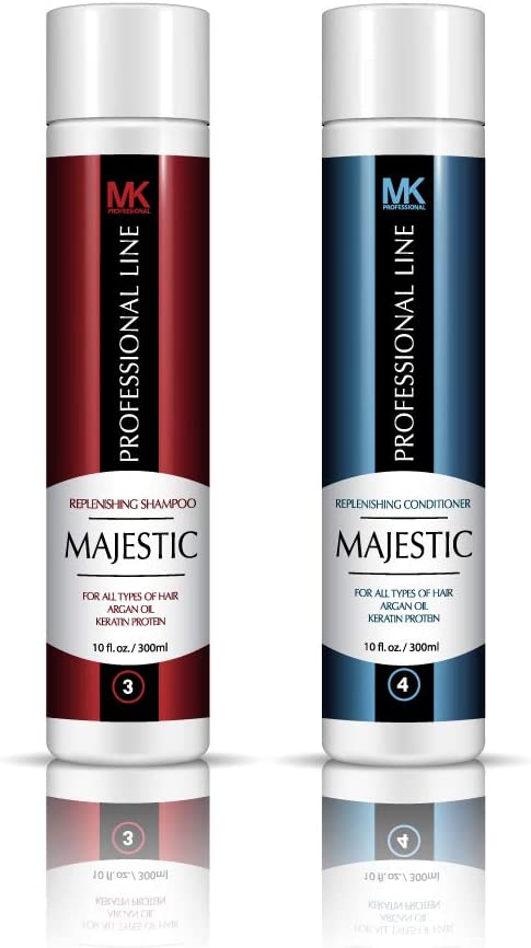 Majestic Keratin Replenishing Shampoo + Conditioner 10oz(300ml)- Soduim Chloride & Sulfate Free
